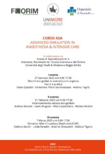 Corso ASA 2025 advanced simulation in anaesthesia & intensive care